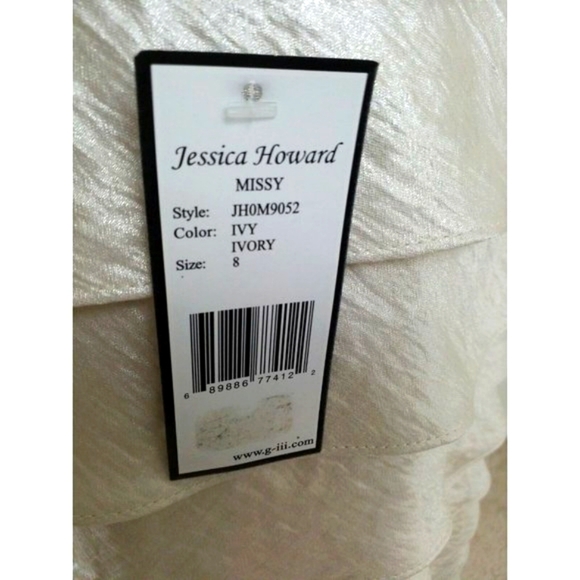 Jessica Howard ~Woman Size 8~Ivory Dress 2 PC. Evening Formal Bolero Jacket NWT - Picture 2 of 12